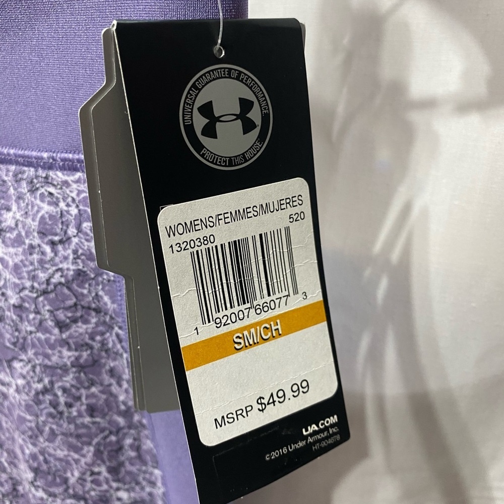NWT Under Armour Heat Gear Compression Capri Leggings Lavender Small - Picture 6 of 10